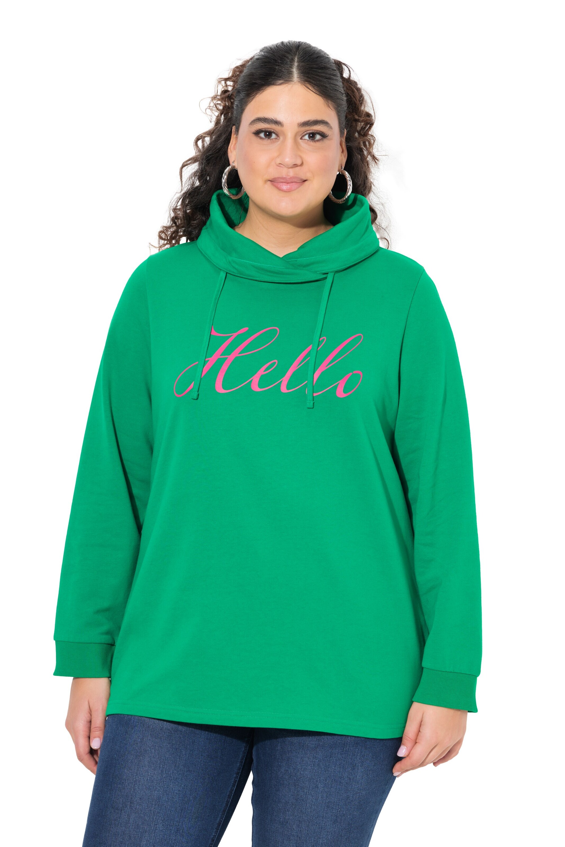 Ulla Popken Sweatshirt in Groen: voorkant