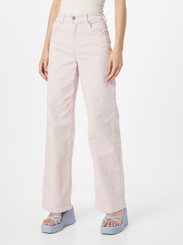 Wide Leg Jean SELECTED FEMME en rose : devant