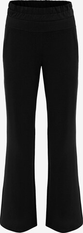 Wide leg Pantaloni de la Anou Anou pe negru: față