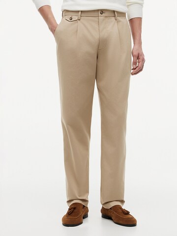 TOMMY HILFIGER Regular Bandplooibroek in Beige: voorkant