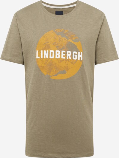 Lindbergh Tričko 'Brand' - šafrán / khaki / bílá, Produkt
