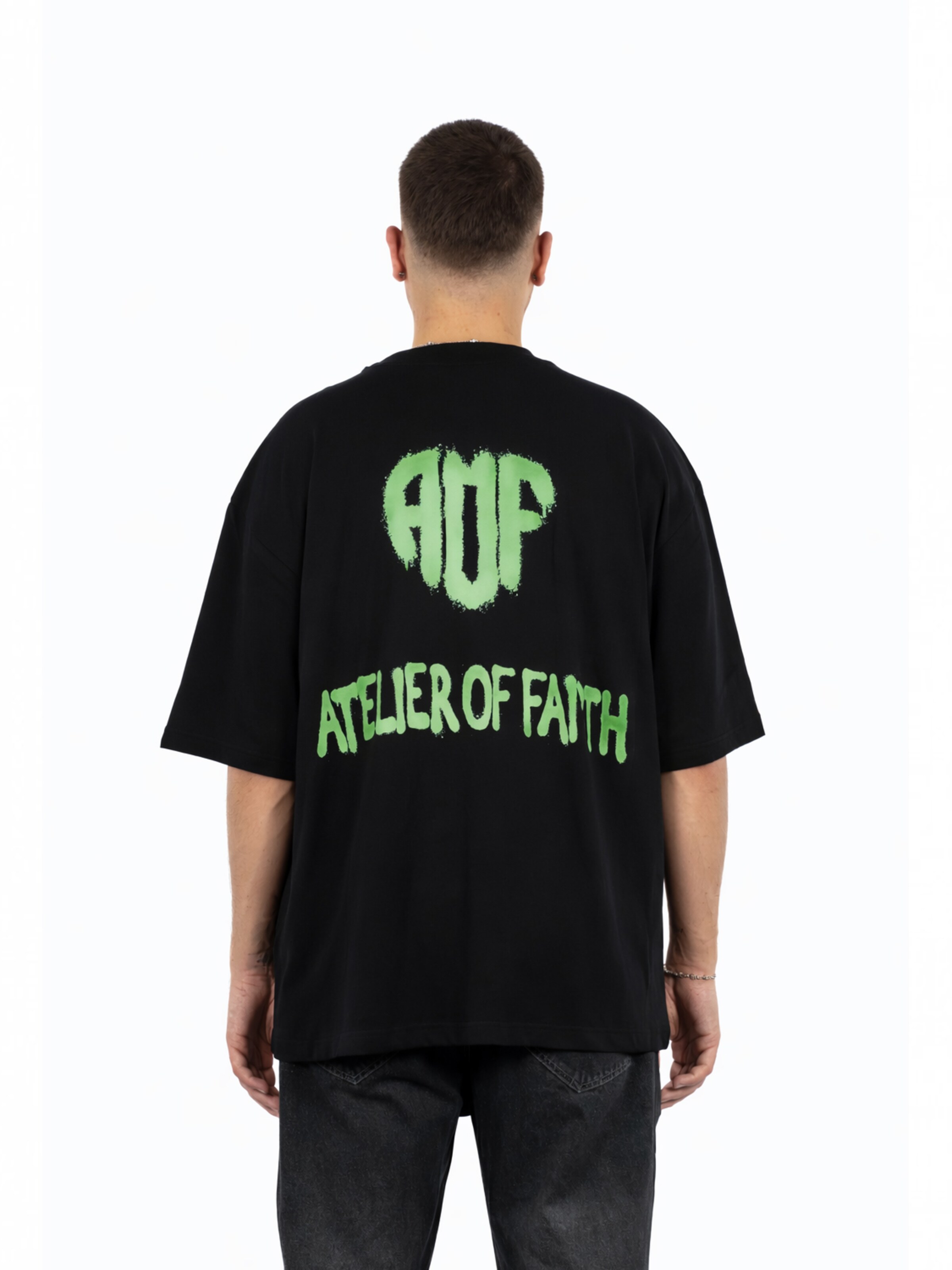 ATELIER OF FAITH Shirt 'AOF X GRAFFITY' in Black: front