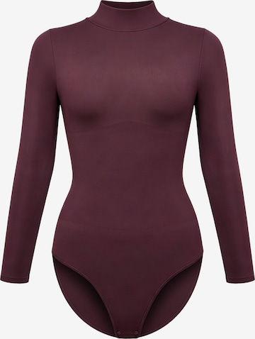 cfab Shaping bodysuit 'Clean Longsleeve Turtleneck Sculpting Bodysuit with Slip' in Red: front
