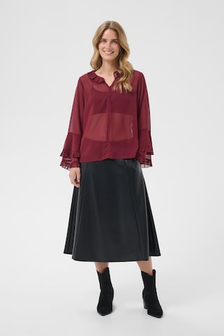 Cream Blouse 'Flouncy ' in Red