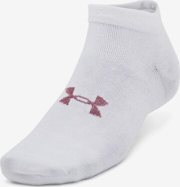 UNDER ARMOUR Athletic Socks 'Essential' in White: front