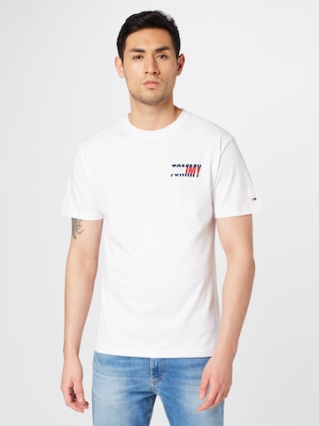 Tommy Jeans - Camiseta 'Classic Essential' en blanco: frente