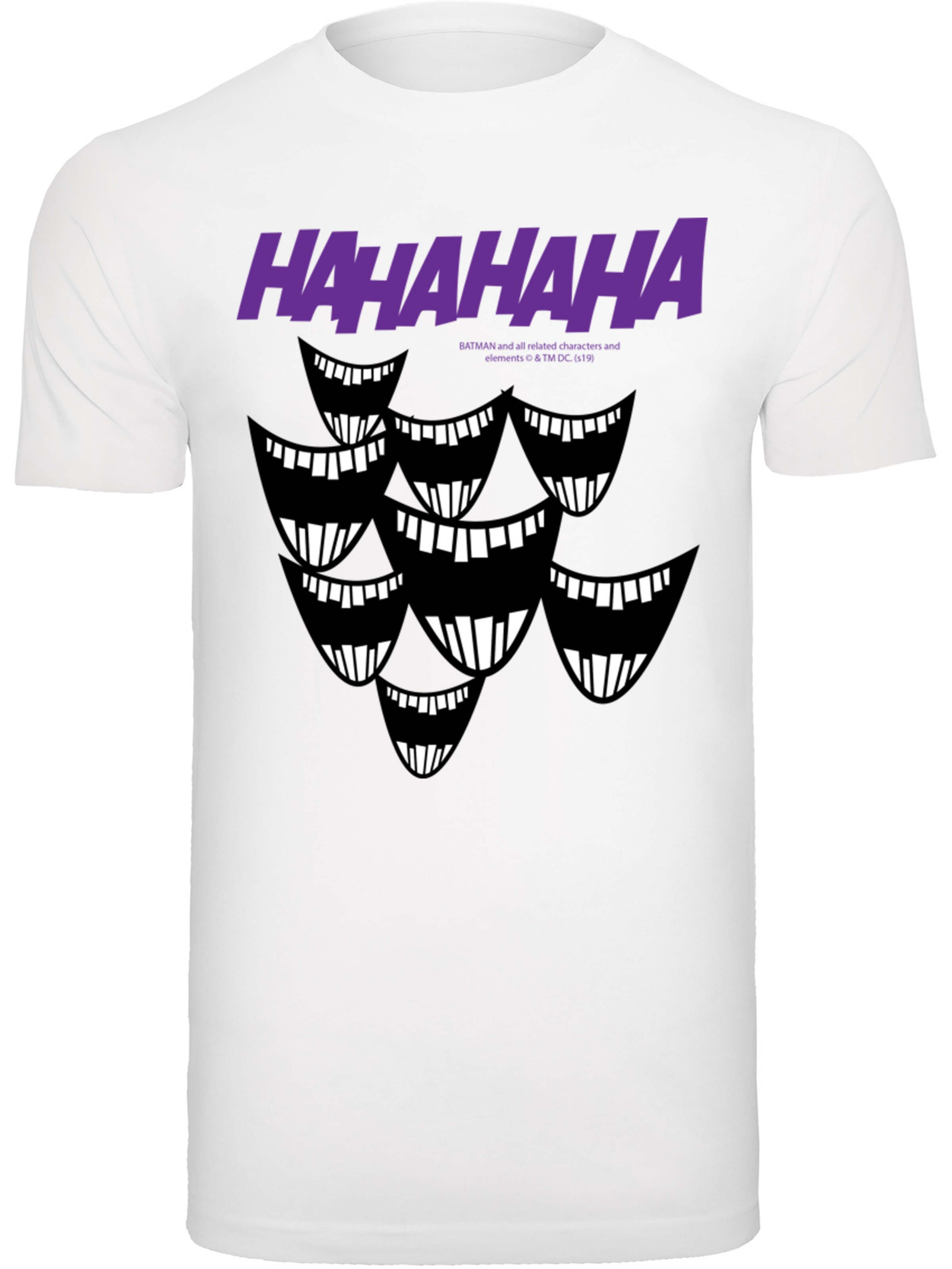 F4NT4STIC Shirt 'DC Comis Superhelden Batman Joker Smile' in White: front