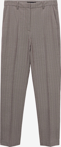 Pantaloni cu dungă de la MANGO pe bej: față