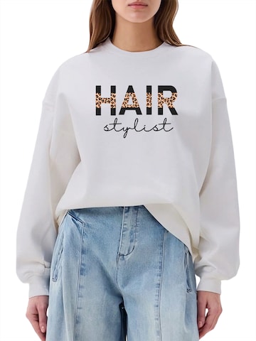 GORHEY - Sudadera 'Women's Pullover with Letter Print, Loose Fleece Pullover for Autumn/Winter' en blanco: frente