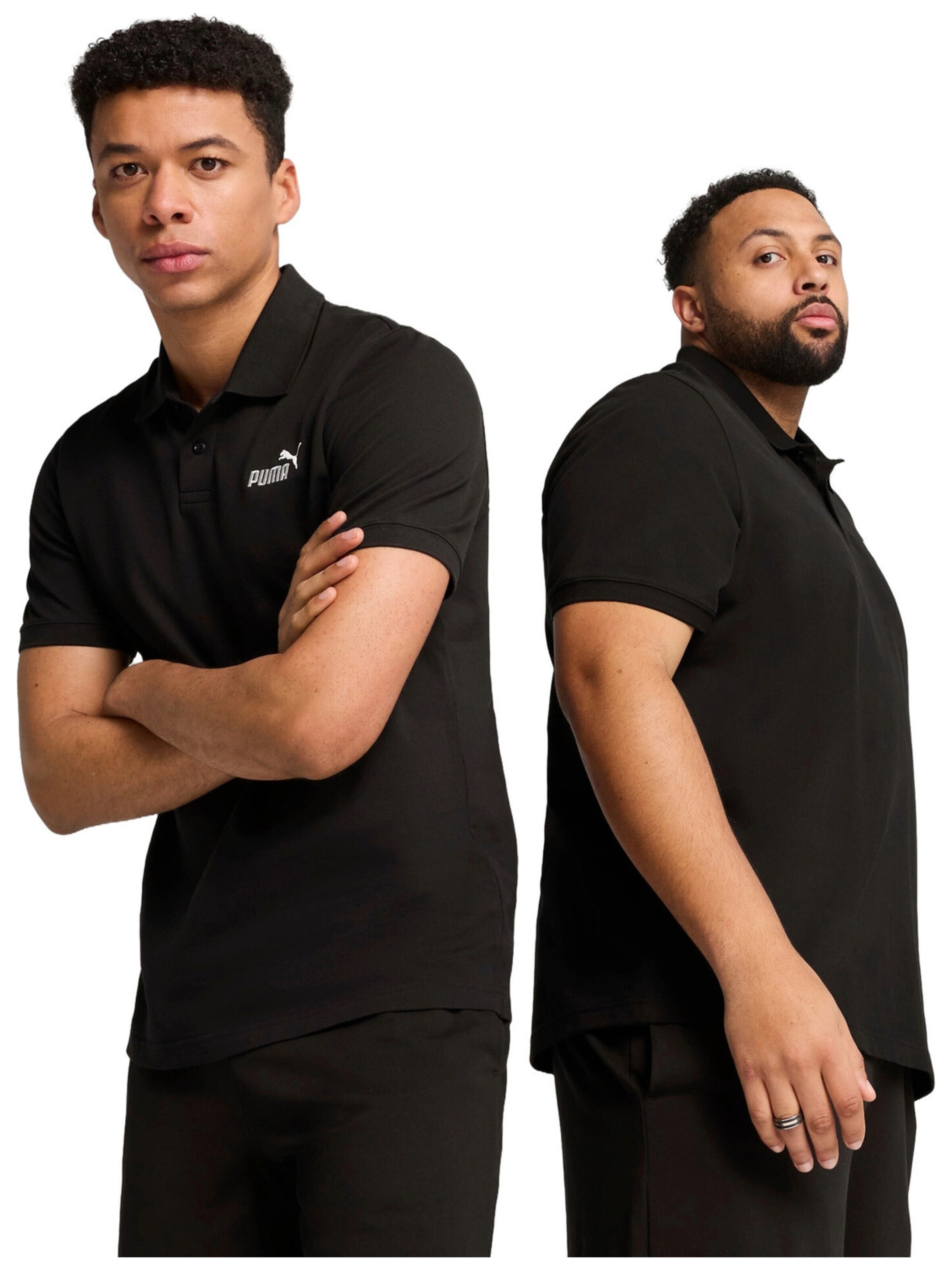 Maglietta 'Puma Ess No. 1 Logo Pique Polo' di PUMA in nero: frontale