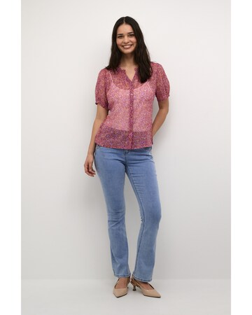 Cream Blouse in Red