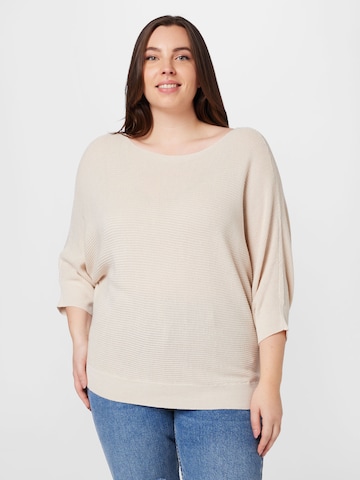 Vero Moda Curve Sweater 'TUGALEX' in Beige: front