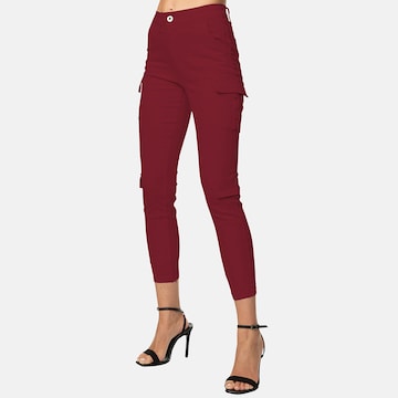 Slimfit Pantaloni cargo di Elara in rosso