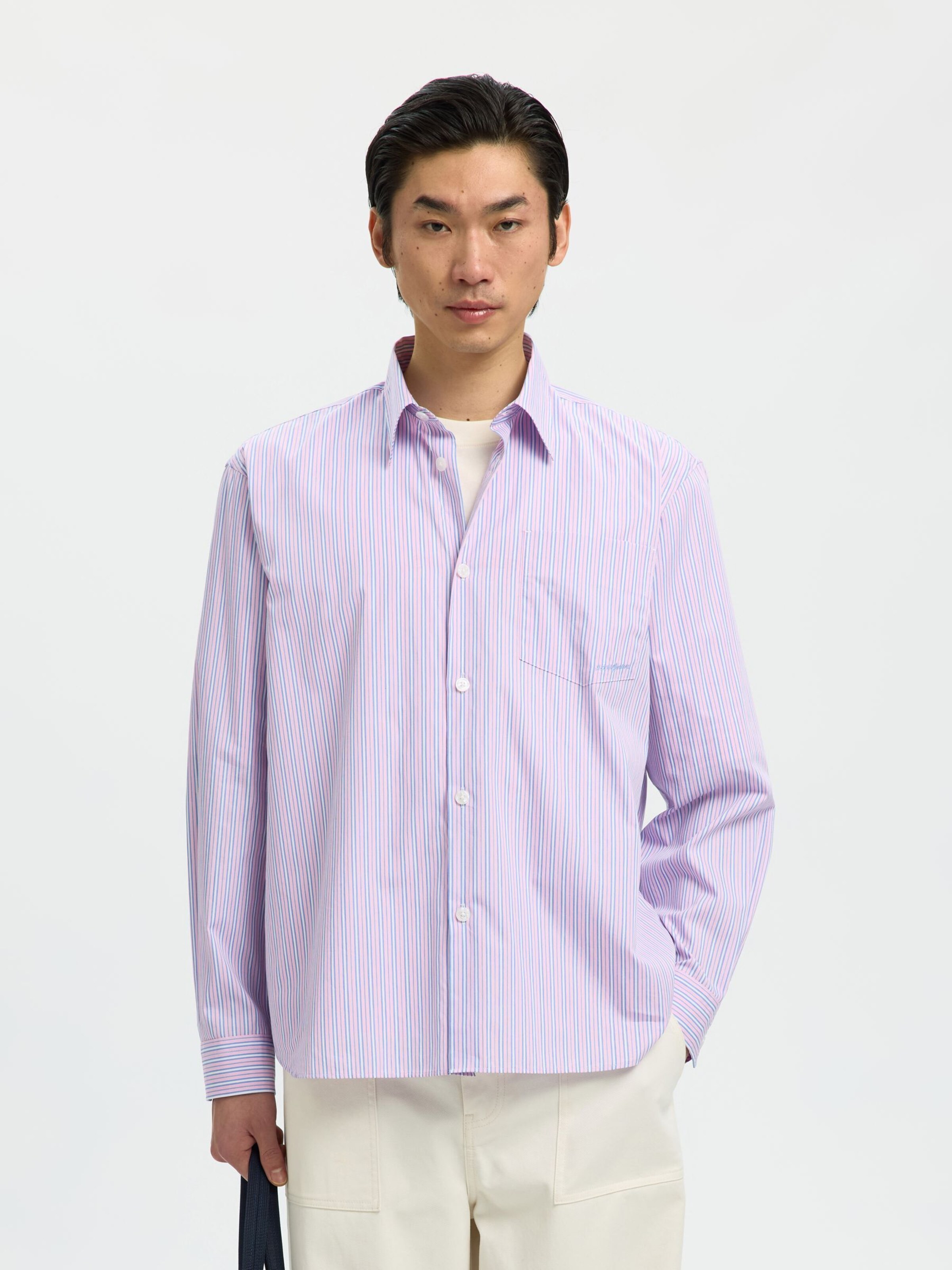 SELECTED Comfort fit Button Up Shirt in Pink: front