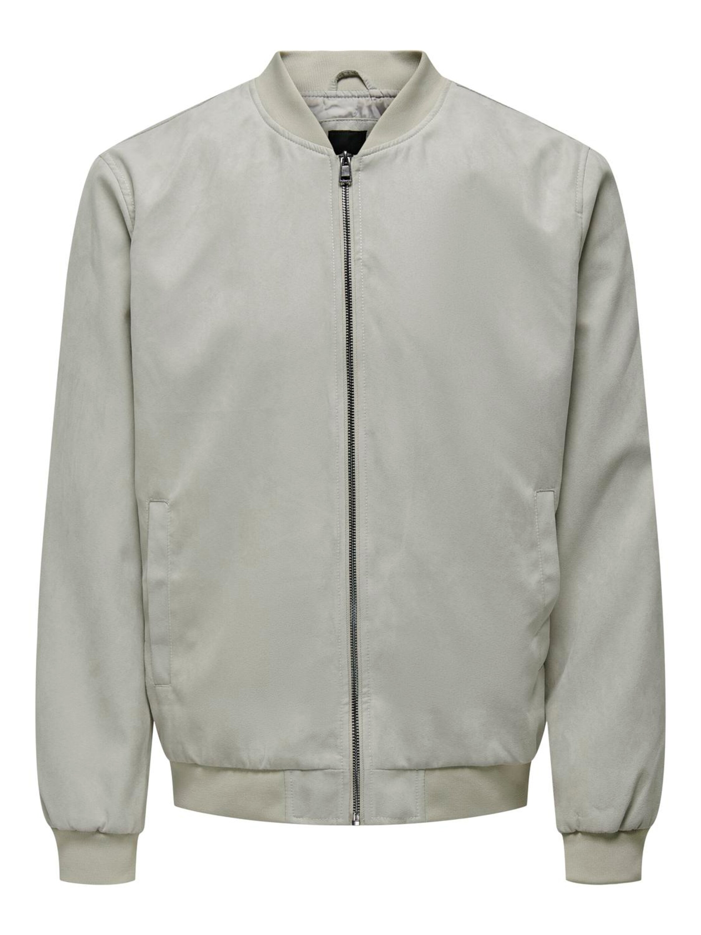 ジャケット・アウター HYEON ted cape / gray Printed technical jersey zip jacket in beige and dark brown