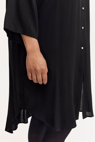 Fransa Curve Shirt Dress in Black