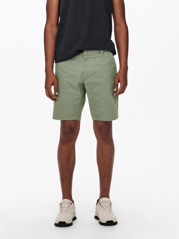 regular Pantaloni chino 'ONSCAM' di Only & Sons in verde: frontale