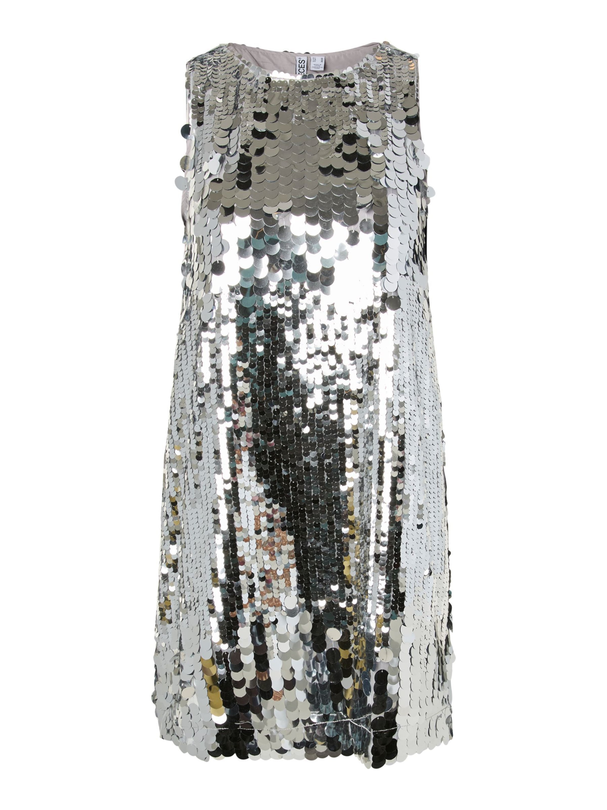 PIECES Robe de cocktail 'PCMalou' en 34 en argent, Vue avec produit