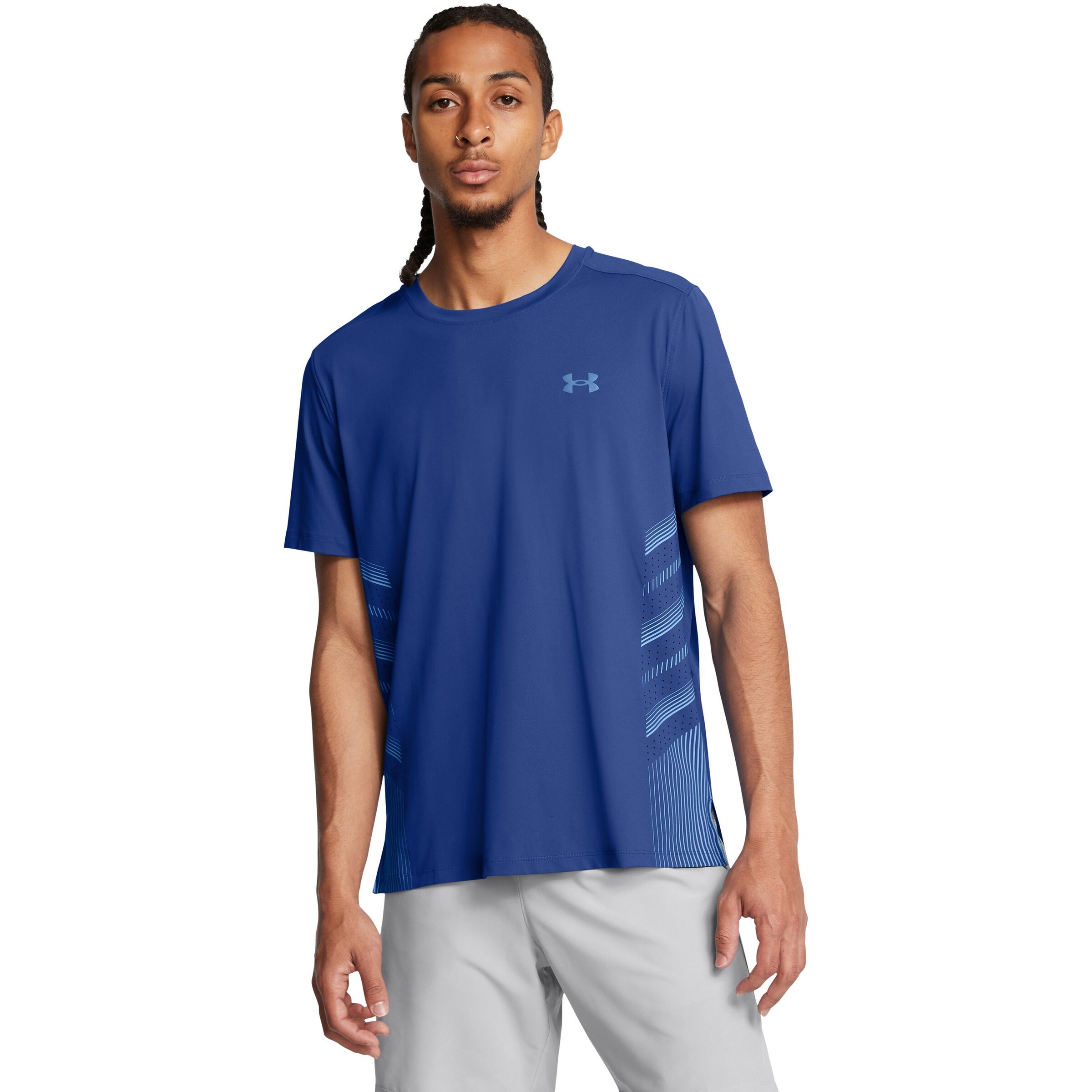 UNDER ARMOUR Performance Shirt 'Launch Elite' in Blue: front