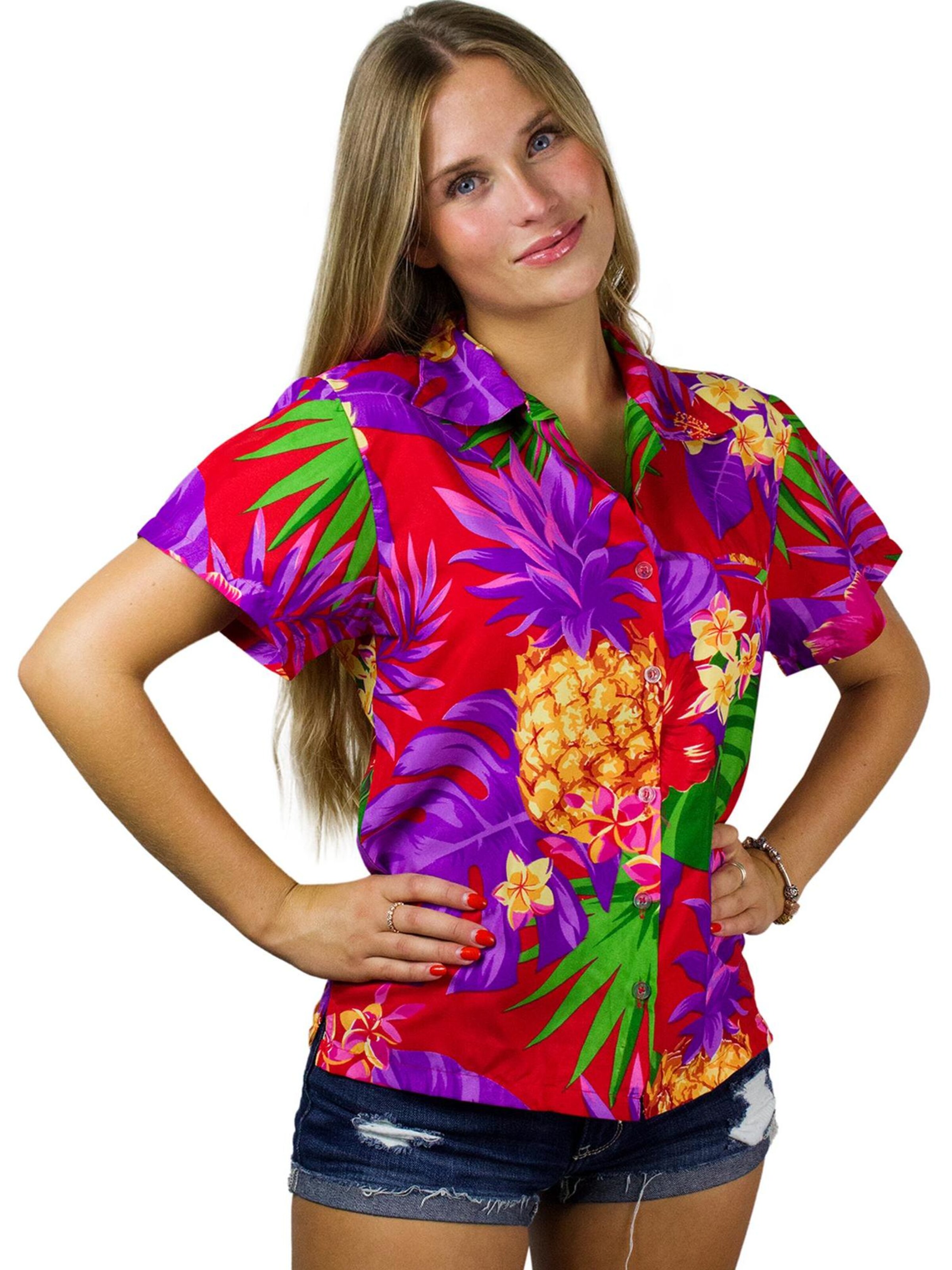 King Kameha Blouse 'Pineapple' in Red