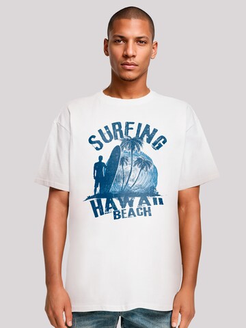 T-Shirt 'Hawaii Surf Beach Summer' F4NT4STIC en blanc : devant