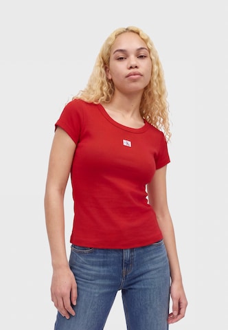 Calvin Klein Jeans Μπλουζάκι σε κόκκινο: μπροστά