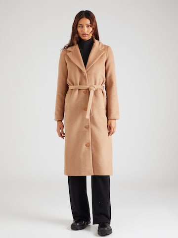 NÜMPH Between-Seasons Coat 'NUGRY' in Brown: front