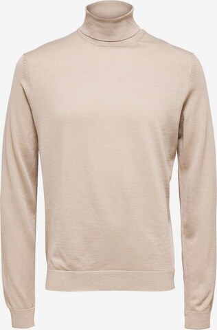 Pull-over SELECTED HOMME en beige : devant