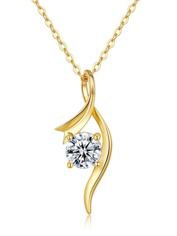 Staufergold Necklace 'Moissanit Halskette Swing – Eleganz in Bewegung' in Gold: front