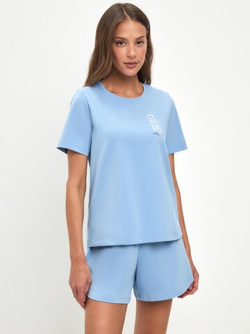 Pyjama 'Cat Pajamas' Cat e Lolette en bleu : devant