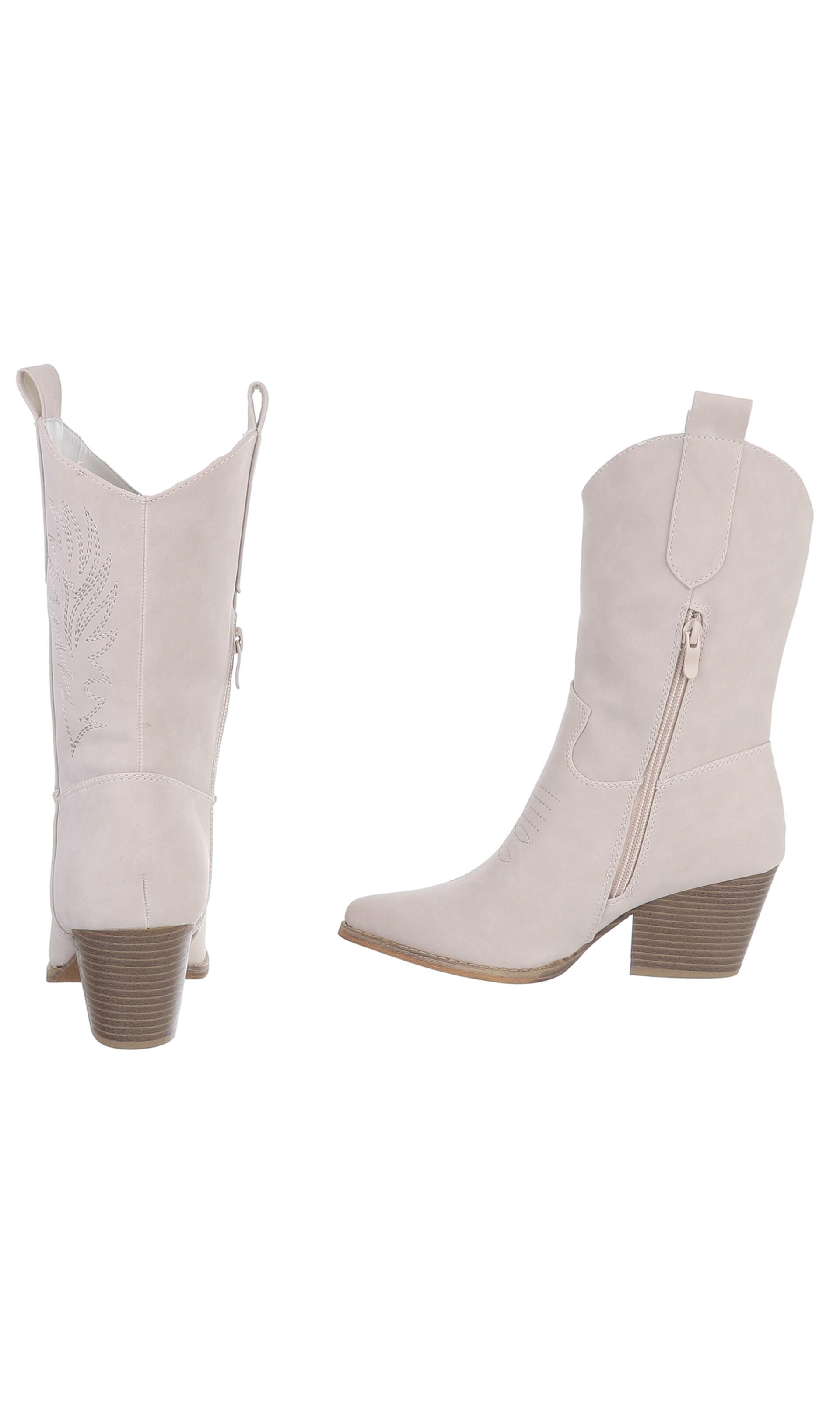 Ital-Design Cowboy Boots in Beige