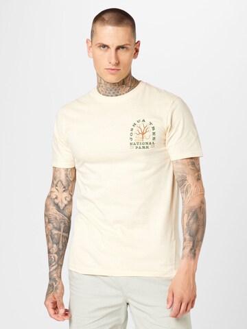 Cotton On Shirt 'Tbar Art' in Beige: voorkant