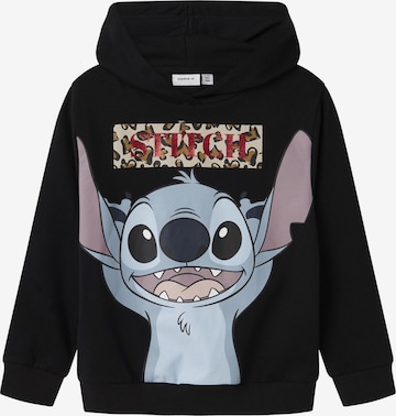 NAME IT Sweatshirt 'Stitch' i sort: forside