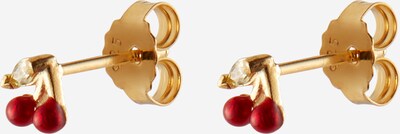 ENAMEL Copenhagen Ohrringe 'Cherry' in gold / rubinrot, Produktansicht