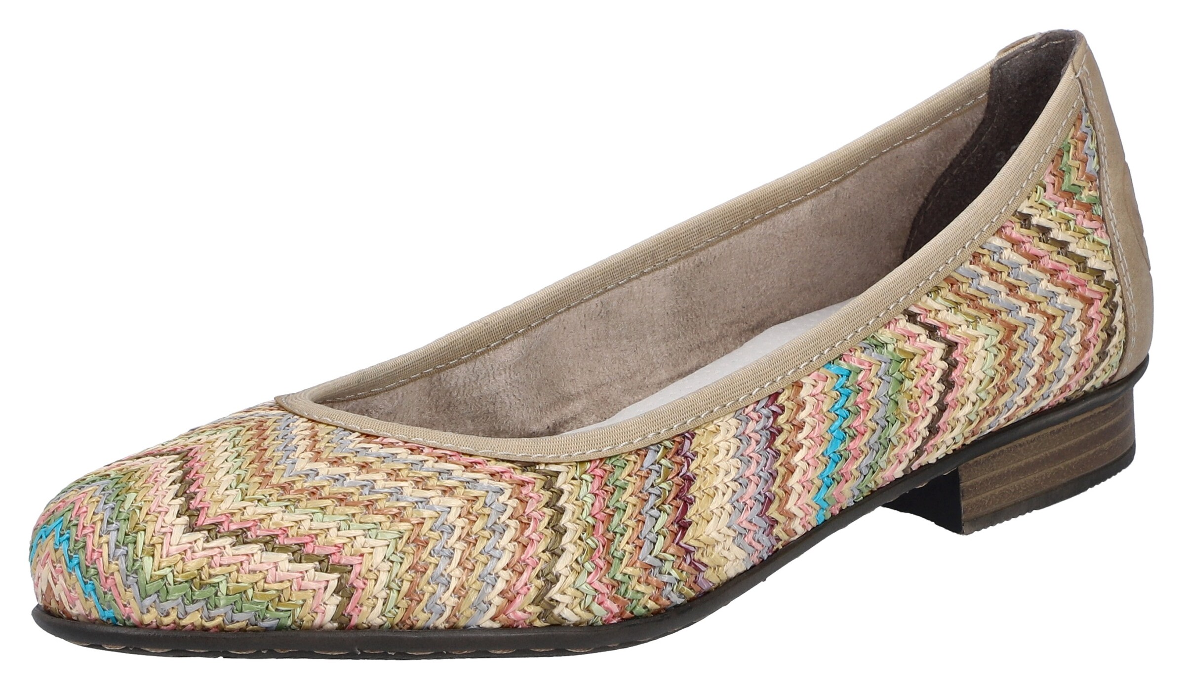 Rieker Ballet Flats in Beige: front