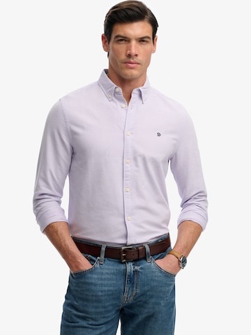 Fit confort Chemise 'Preppy Oxford' Superdry & Co en violet : devant