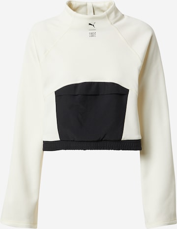 PUMASportski pulover 'First Mile' - bijela boja: prednji dio