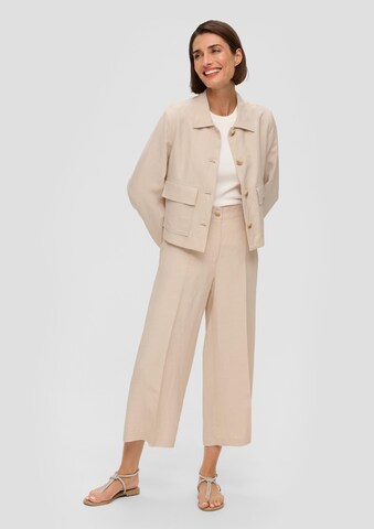 s.Oliver BLACK LABEL Wide Leg Bügelfaltenhose in Beige: predná strana