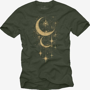 MAKAYA Shirt 'Moon Stars' in Green: front