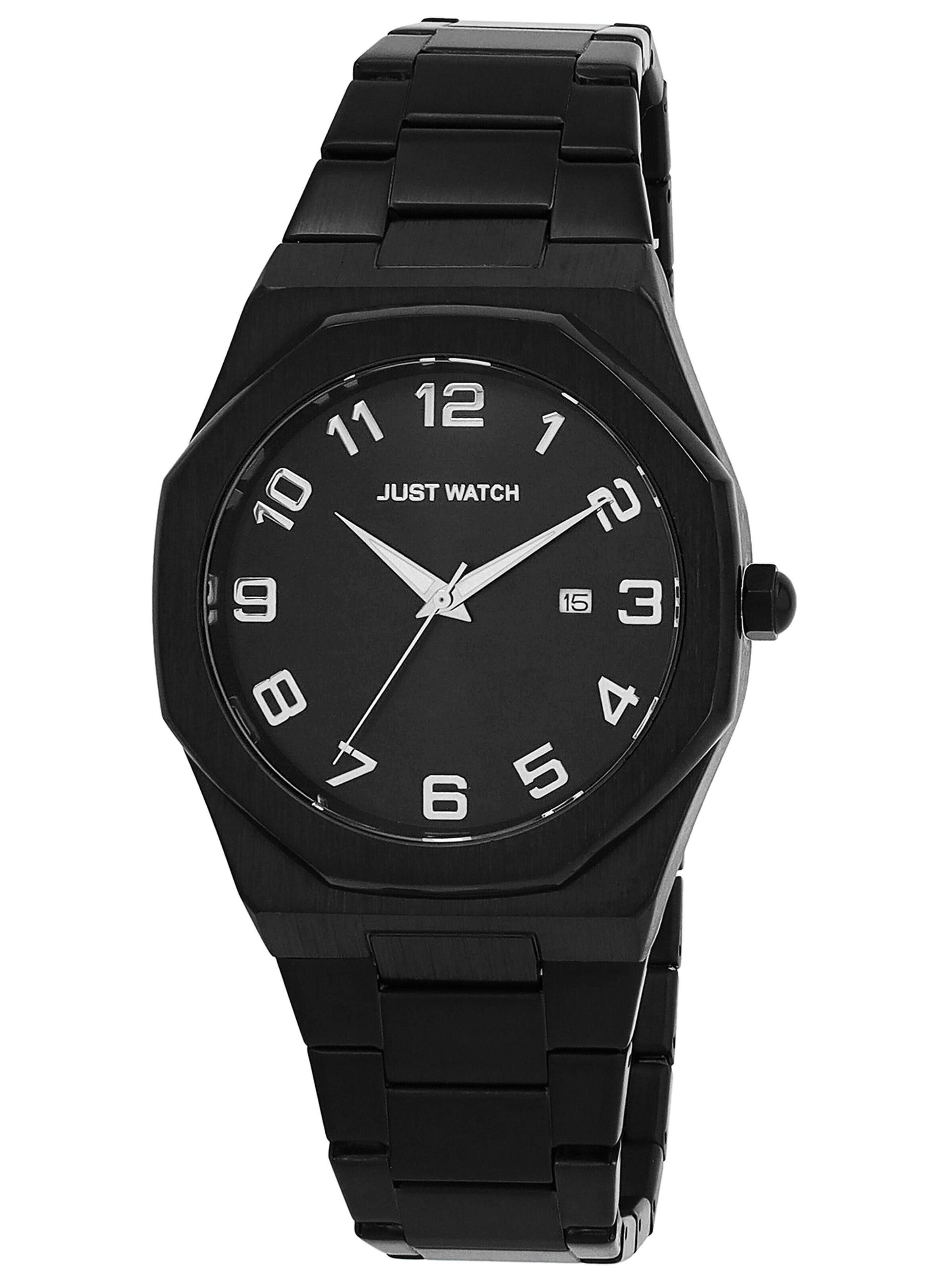 Just Watch Analog Watch 'Datumsanzeige' in Black