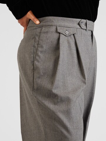 Lauren Ralph Lauren Plus - Loosefit Pantalón plisado 'TUMELO' en gris