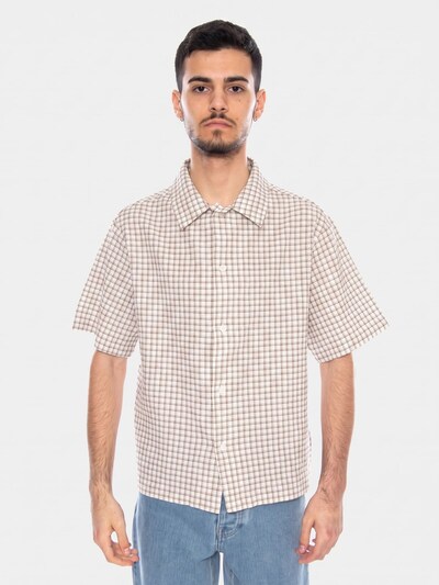 Camicia 'Zed Shirt SS White/Brown' in S EDWIN di colore marrone, Visualizzazione prodotti
