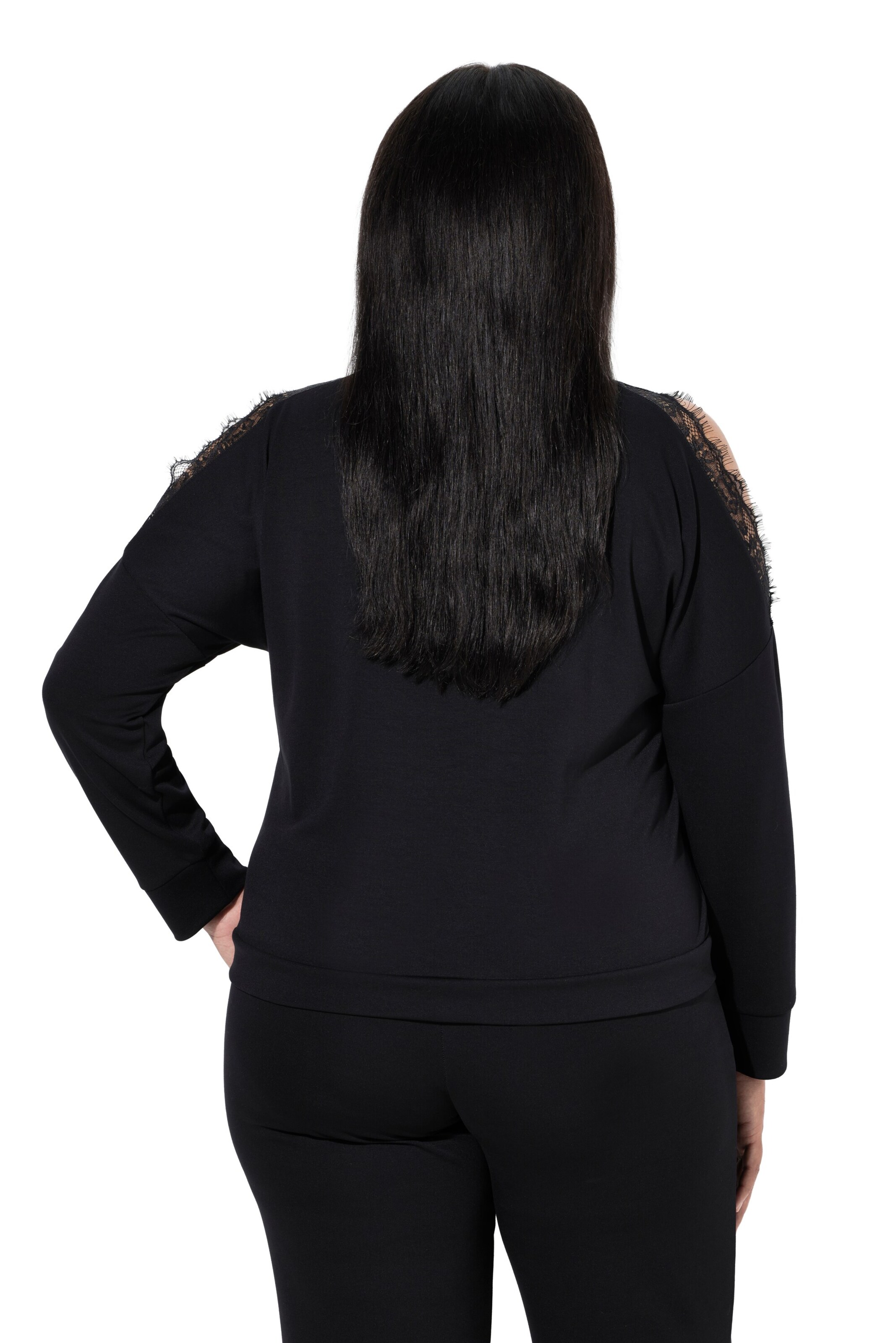 Ulla Popken Sweatshirt in Zwart