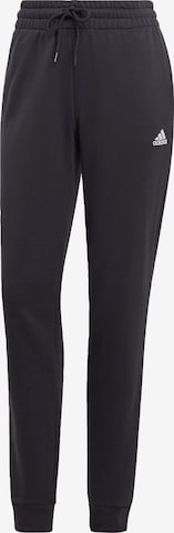 Tapered Pantaloni sport 'Essentials Linear French Terry Cuffed' de la ADIDAS SPORTSWEAR pe negru: față