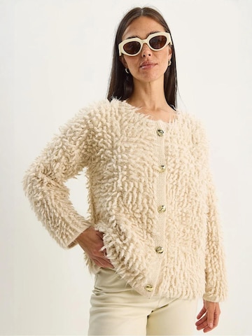Cardigan Bianco Lucci en beige : devant