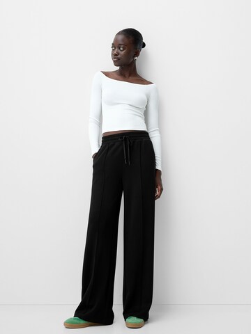 Wide Leg Pantalon Bershka en noir