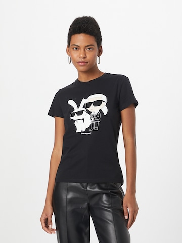 Tricou de la Karl Lagerfeld pe negru: față