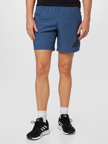 ADIDAS SPORTSWEAR Regularen Športne hlače 'RUN IT' | modra barva: sprednja stran