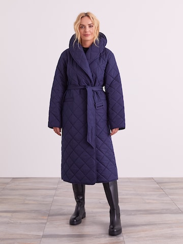 ABOUT YOU x Iconic by Tatiana GB Between-Seasons Coat 'Maxime' in Blue: front