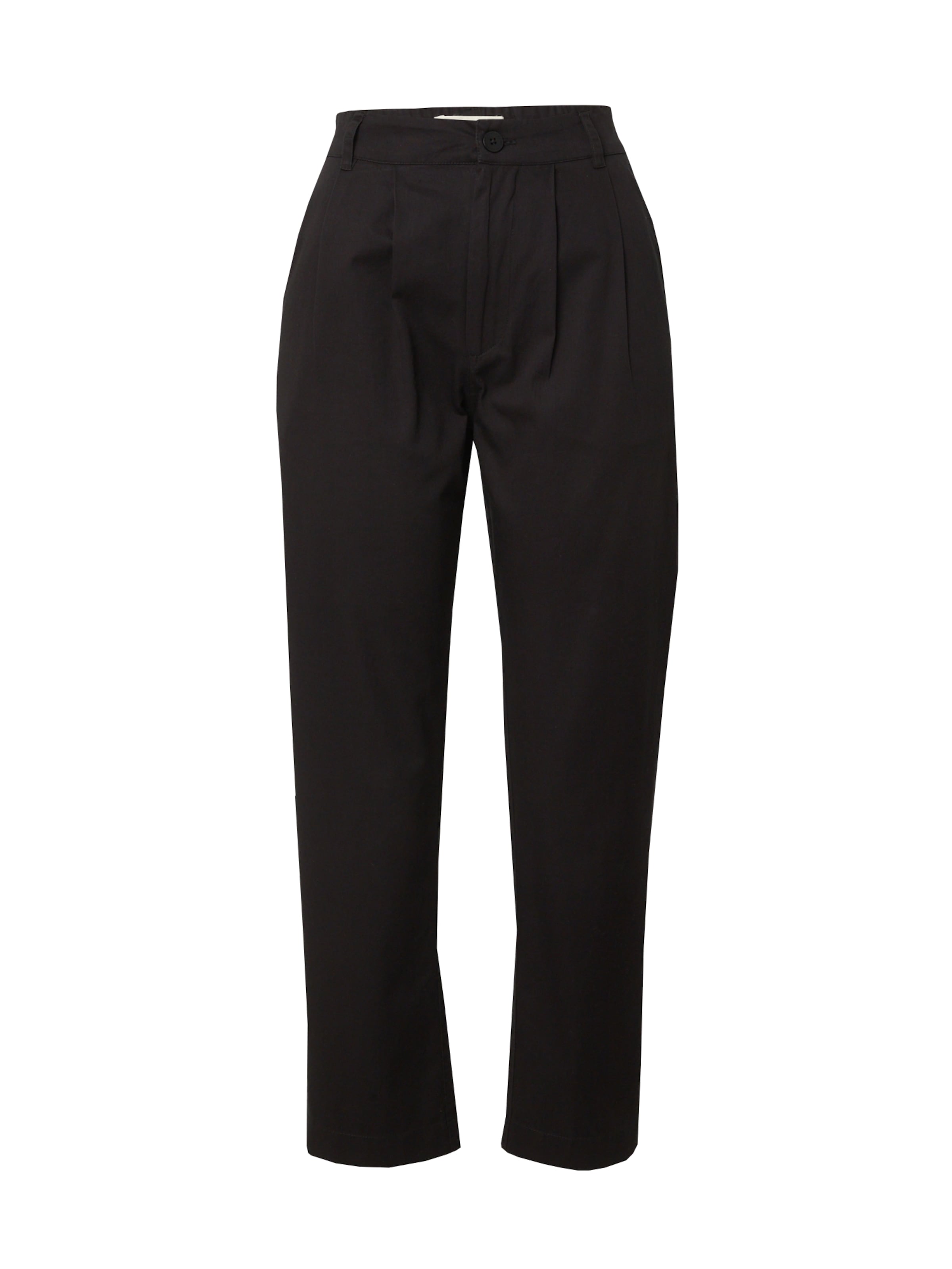 Thinking MU regular Παντελόνι πλισέ 'Rina' σε μαύρο: μπροστά